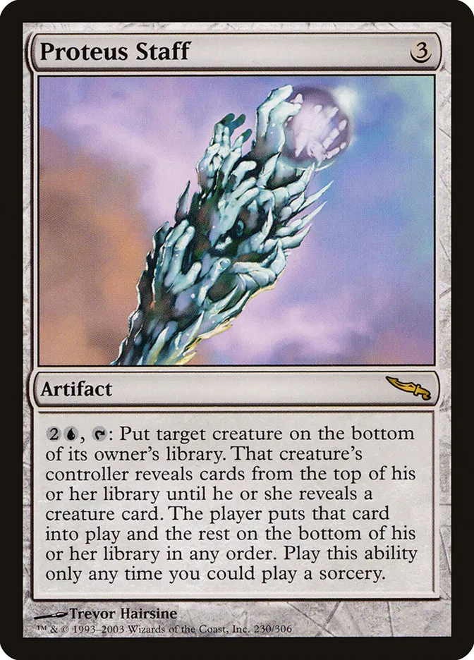 2003 Mirrodin Proteus Staff #230 rare card image