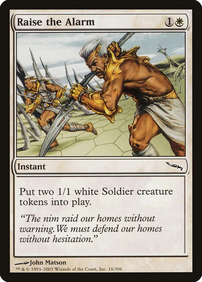 2003 Mirrodin Raise the Alarm common #16 common card image