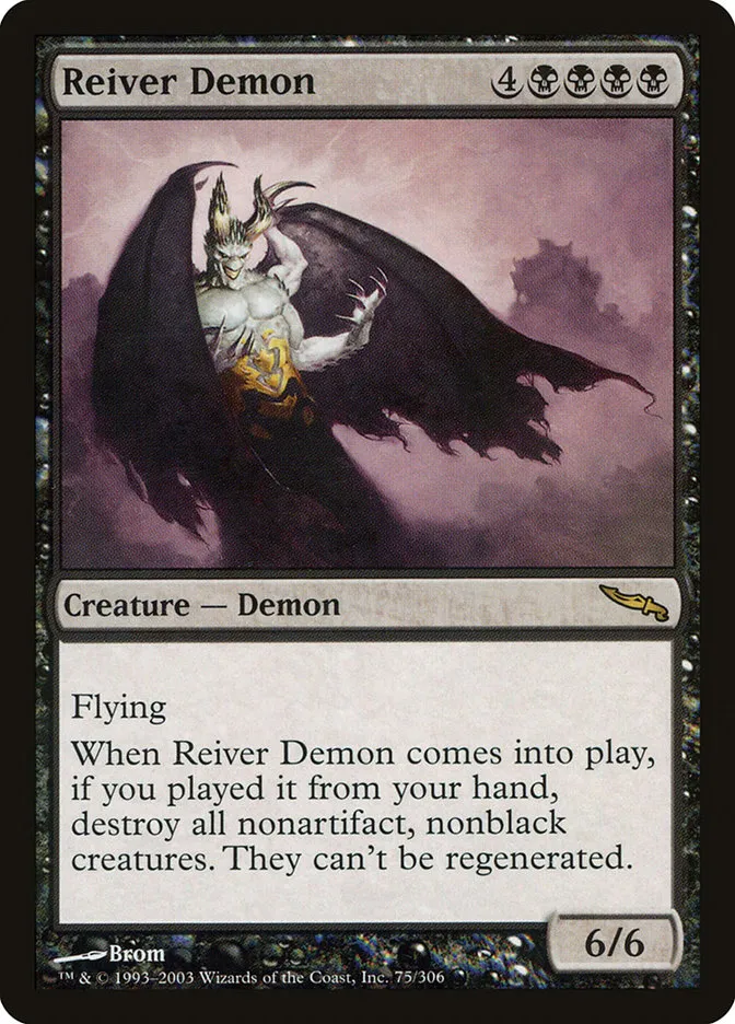 2003 Mirrodin Reiver Demon rare #75 rare card image
