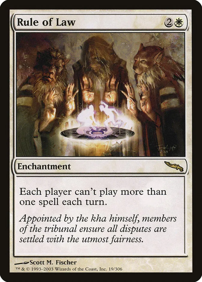 2003 Mirrodin Rule of Law rare #19 rare card image