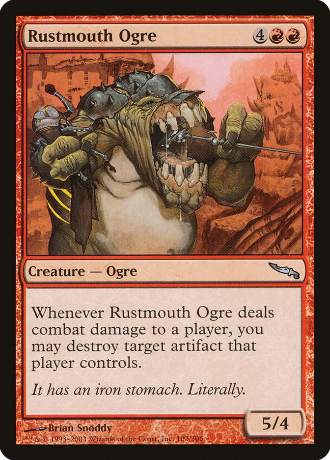 2003 Mirrodin Rustmouth Ogre #103 uncommon card image