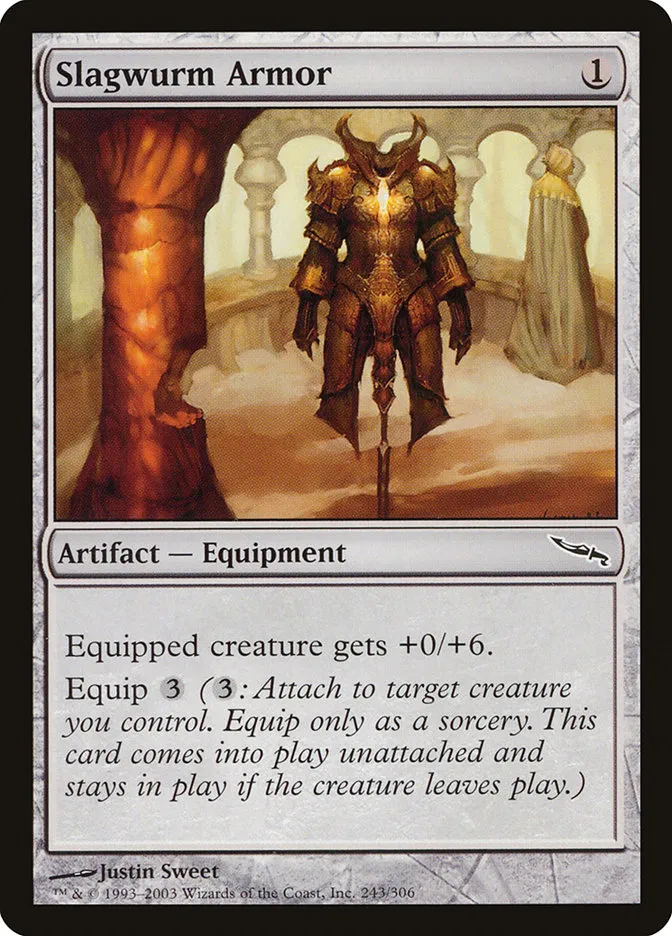 2003 Mirrodin Slagwurm Armor common #243 common card image