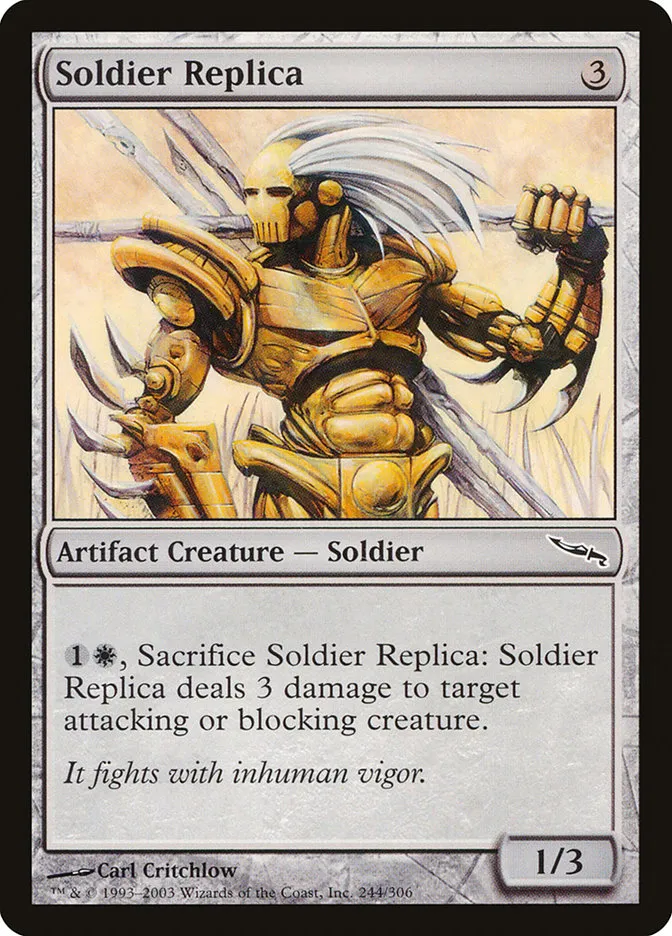 2003 Mirrodin Soldier Replica common #244 common card image