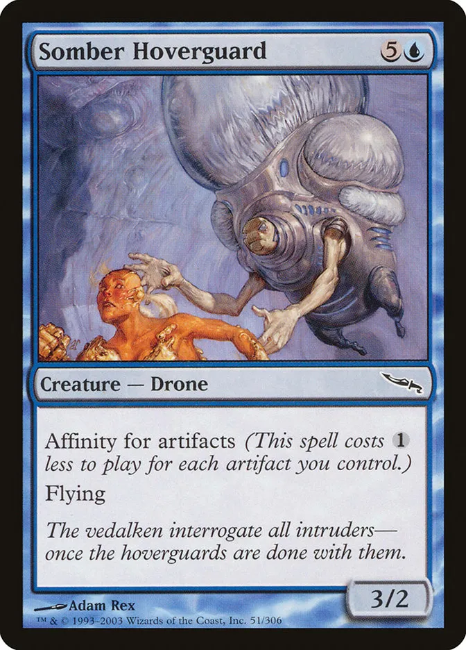 2003 Mirrodin Somber Hoverguard common #51 common card image