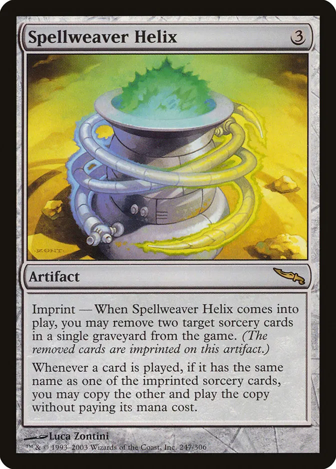 2003 Mirrodin Spellweaver Helix #247 rare card image