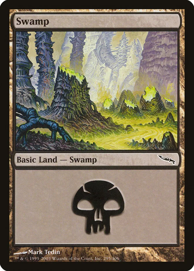 2003 Mirrodin Swamp common #295 common card image