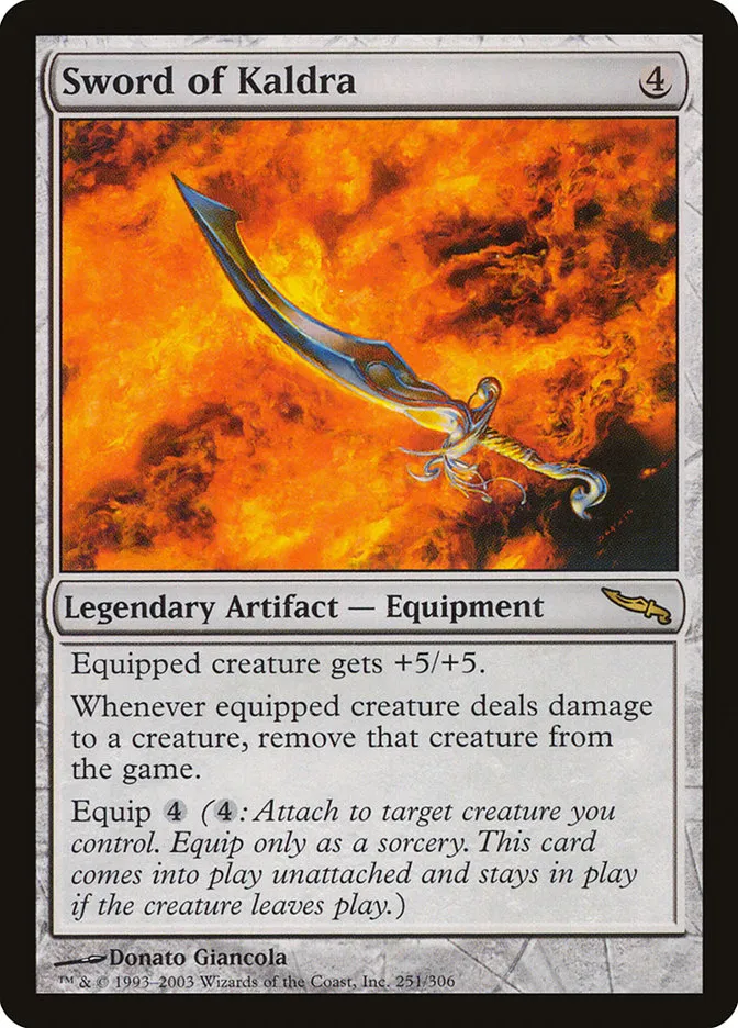2003 Mirrodin Sword of Kaldra #251 rare card image