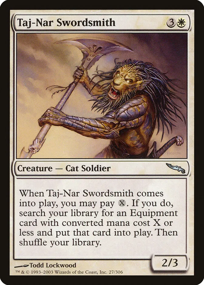 2003 Mirrodin Taj-Nar Swordsmith uncommon #27 uncommon card image