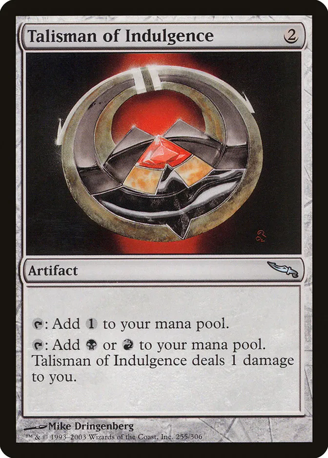 2003 Mirrodin Talisman of Indulgence #255 uncommon card image