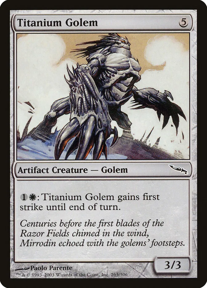 2003 Mirrodin Titanium Golem common #263 common card image