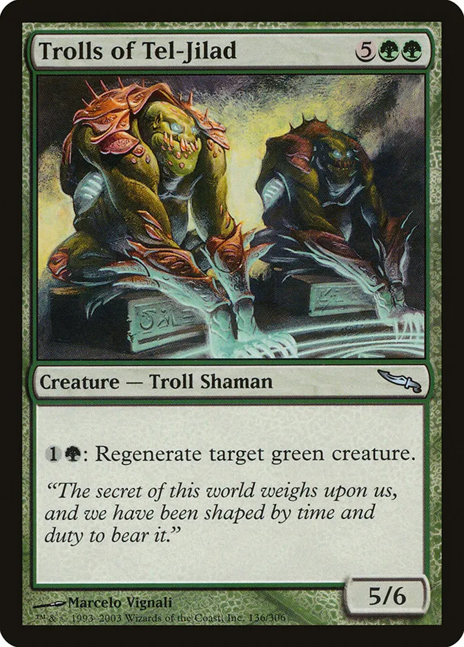 2003 Mirrodin Trolls of Tel-Jilad #136 uncommon card image
