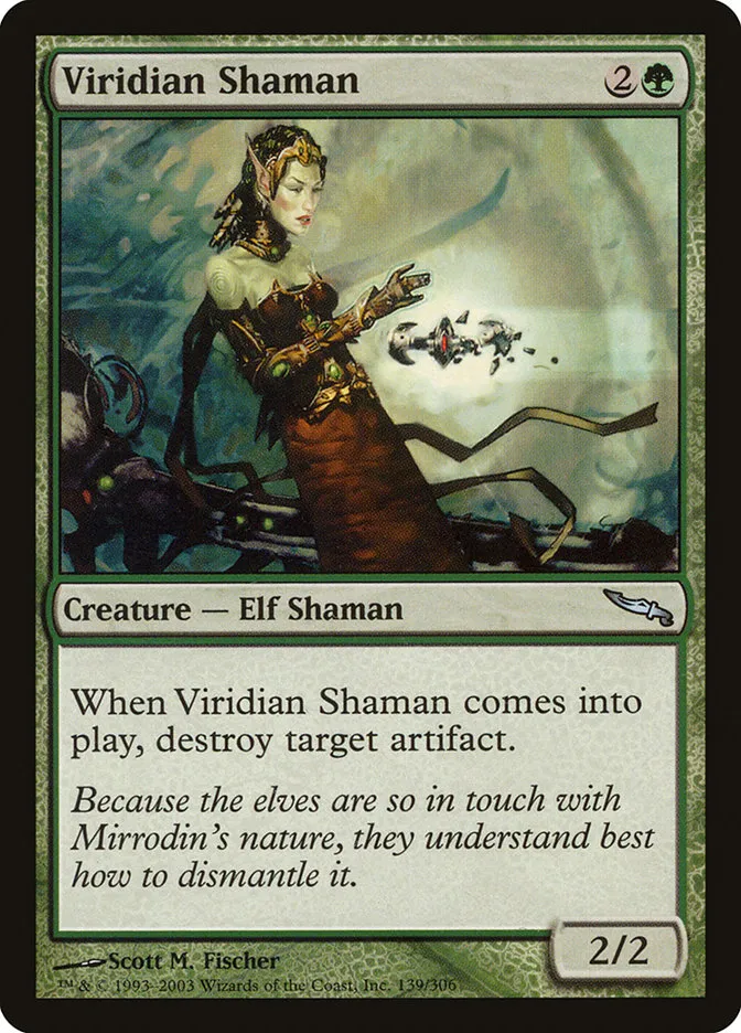 2003 Mirrodin Viridian Shaman #139 uncommon card image