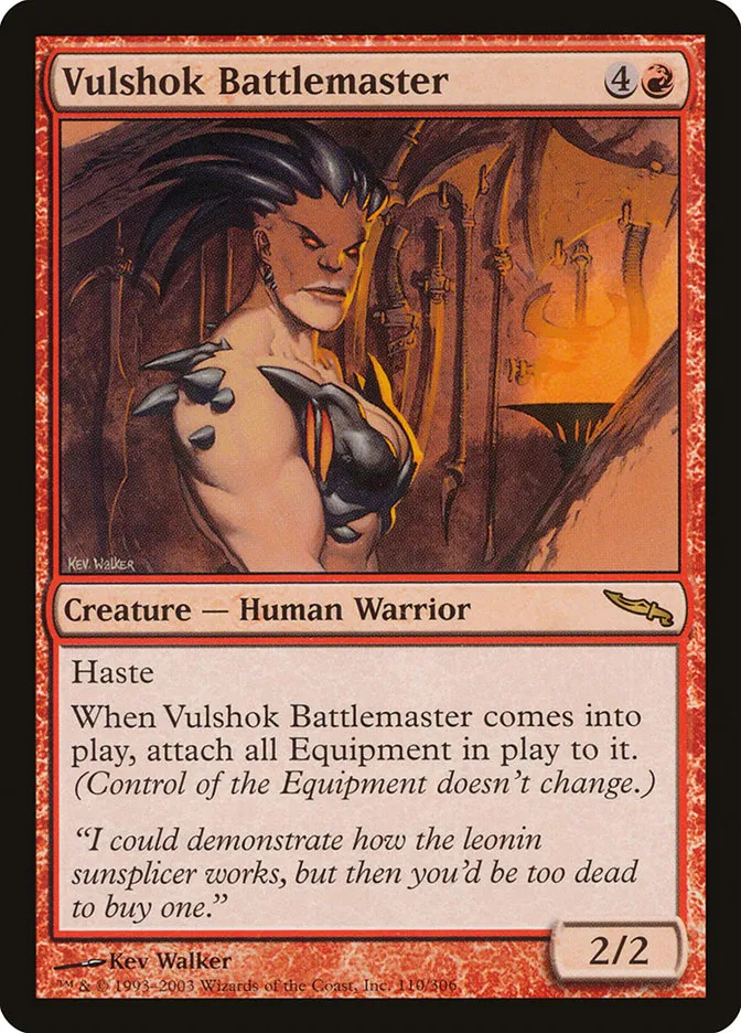 2003 Mirrodin Vulshok Battlemaster rare #110 rare card image
