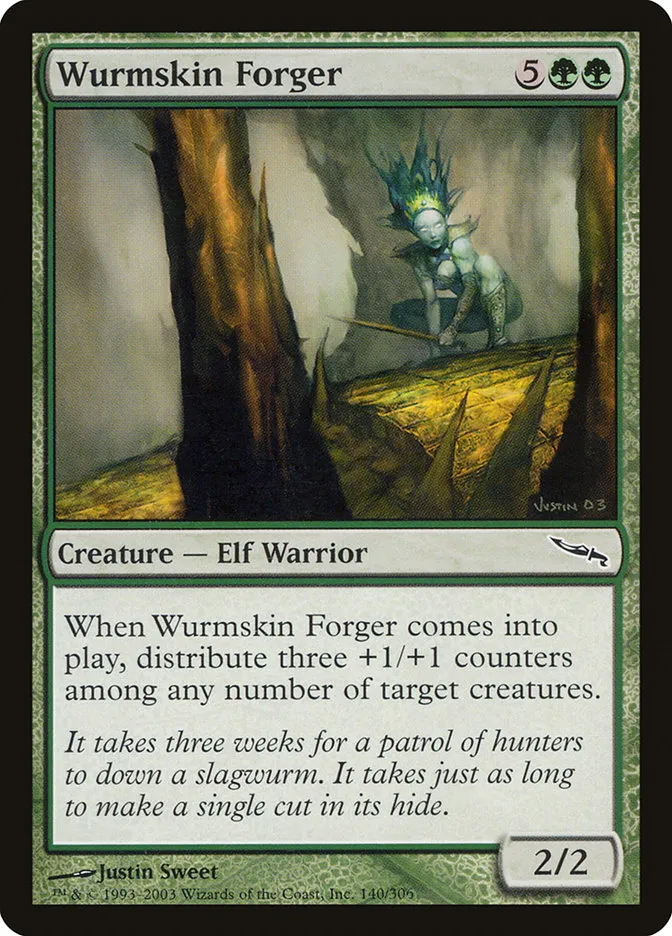 2003 Mirrodin Wurmskin Forger common #140 common card image