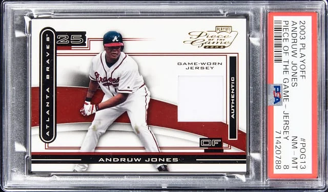 2003 Playoff Andruw Jones Piece of the Game - Jersey #POG13 card image