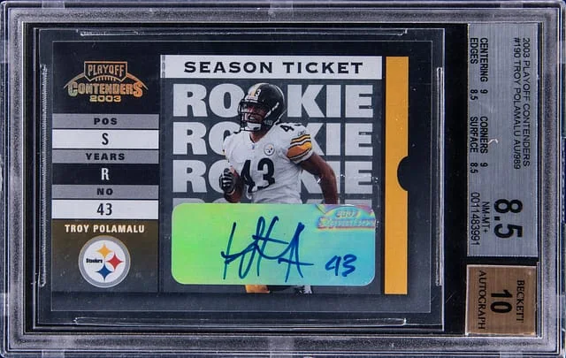 2003 Playoff Contenders Troy Polamalu Season Ticket Autograph #190 card image
