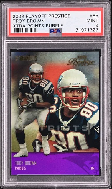 2003 Playoff Troy Brown Xtra Points Purple #85 card image