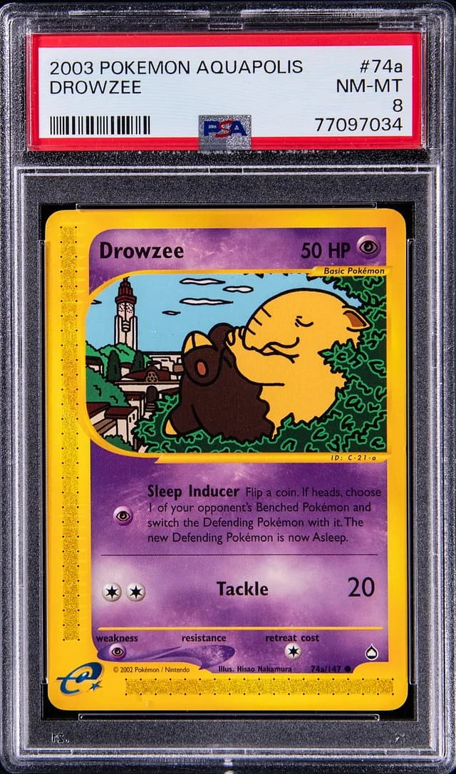 2003 Pokemon Aquapolis Drowzee #74a card image