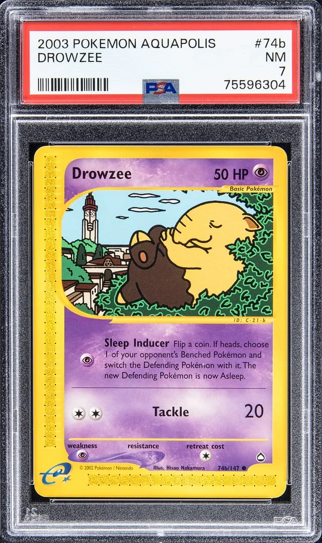 2003 Pokemon Aquapolis Drowzee #74b card image