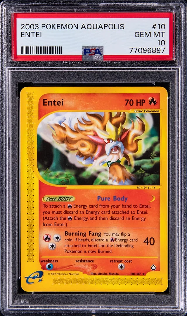 2003 Pokemon Aquapolis Entei #10 card image