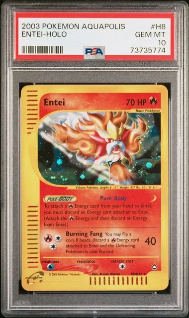2003 Pokemon Aquapolis Entei-Holo #H8 card image
