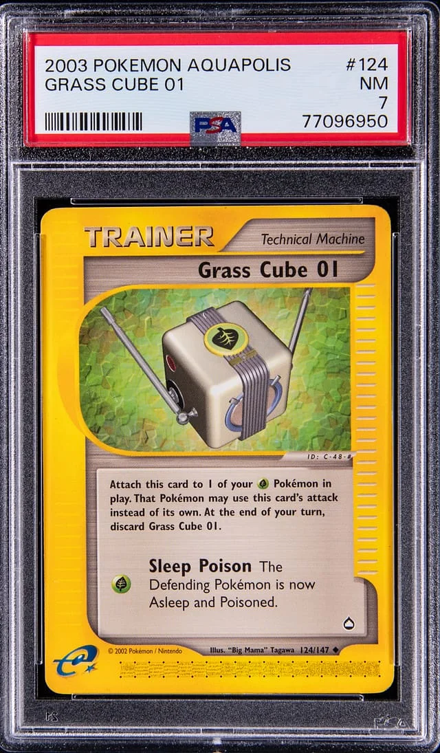 2003 Pokemon Aquapolis Grass Cube 01 #124 card image