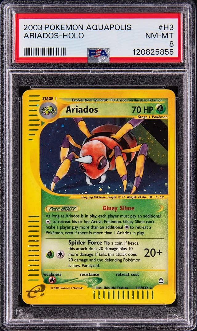 2003 Pokemon Aquapolis Holo Ariados #H3 card image