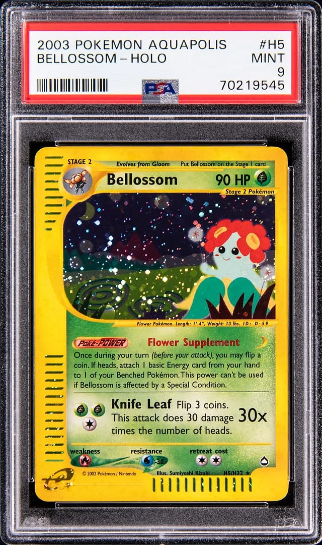 2003 Pokemon Aquapolis Holo Bellossom #H5 card image