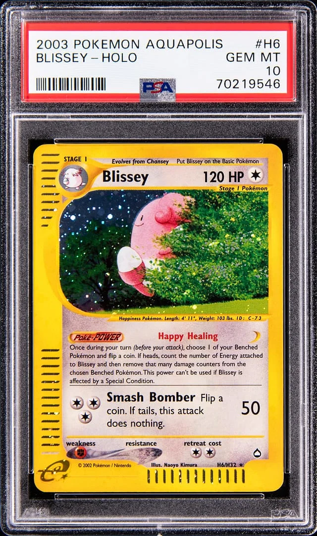 2003 Pokemon Aquapolis Holo Blissey #H6 card image