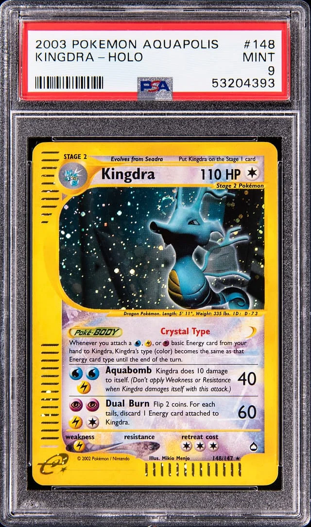 2003 Pokemon Aquapolis Holo Crystal Kingdra #148 card image