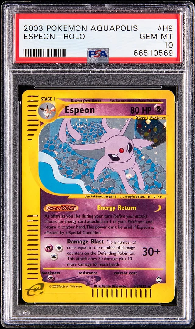 2003 Pokemon Aquapolis Holo Espeon #H9 card image