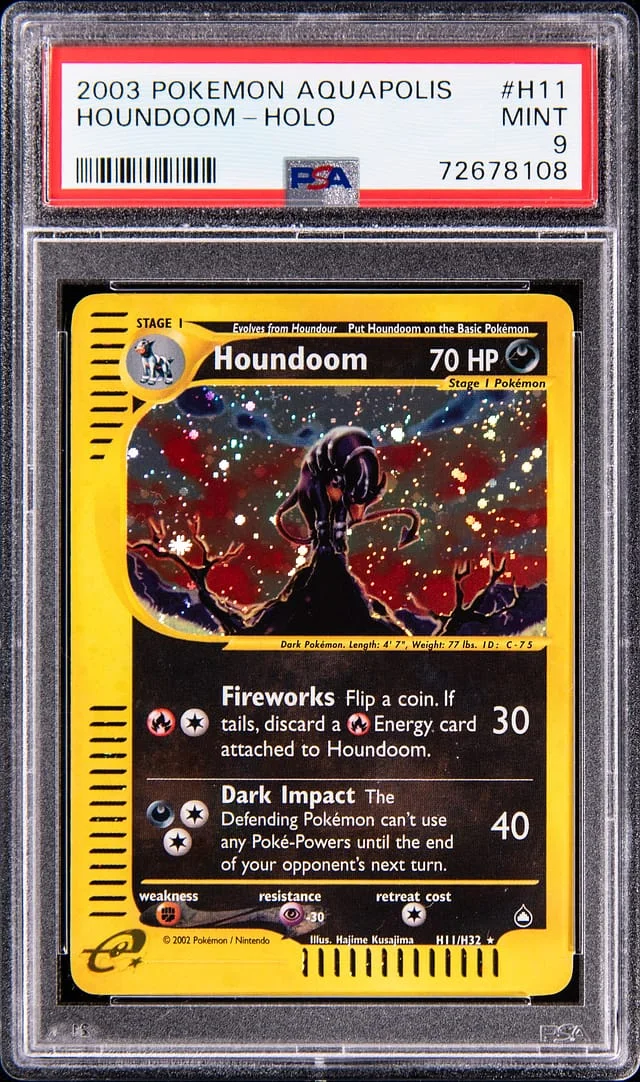 2003 Pokemon Aquapolis Holo Houndoom #H11 card image