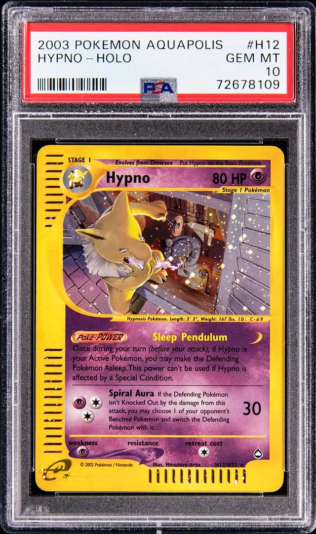 2003 Pokemon Aquapolis Holo Hypno #H12 card image