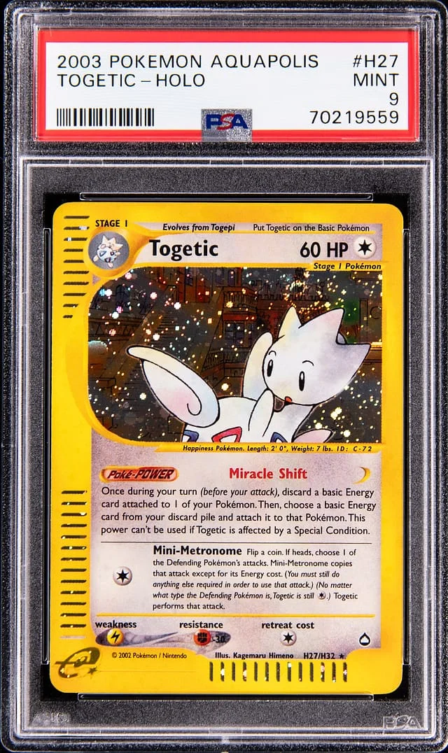 2003 Pokemon Aquapolis Holo Togetic #H27 card image