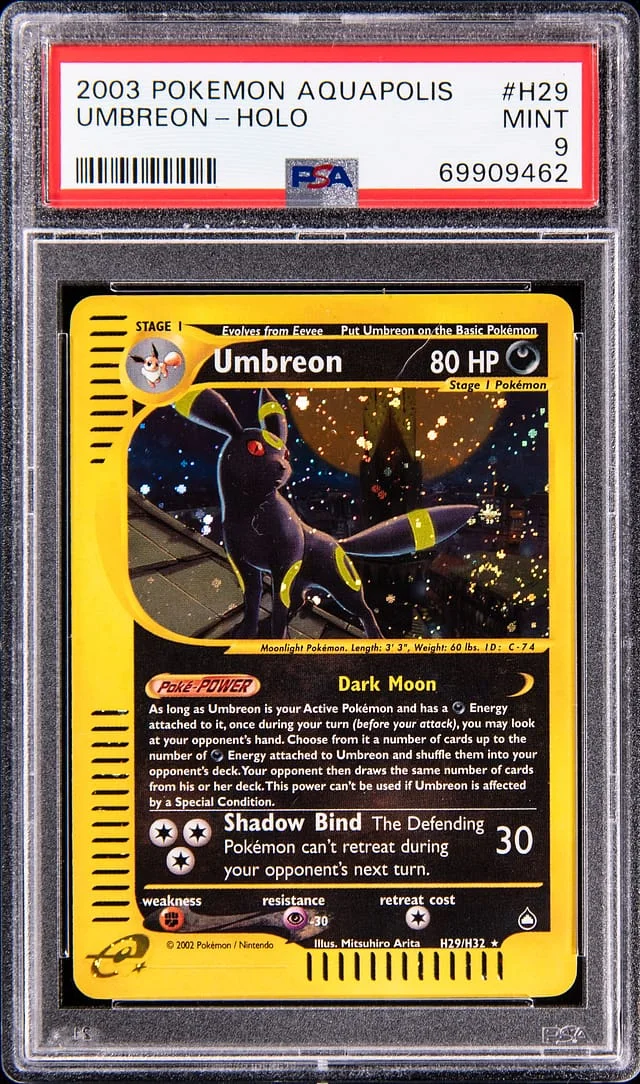 2003 Pokemon Aquapolis Holo Umbreon #H29 card image