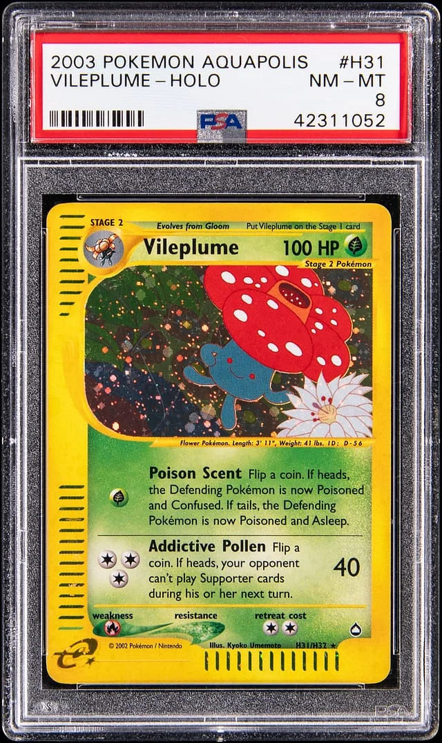 2003 Pokemon Aquapolis Holo Vileplume #H31 card image