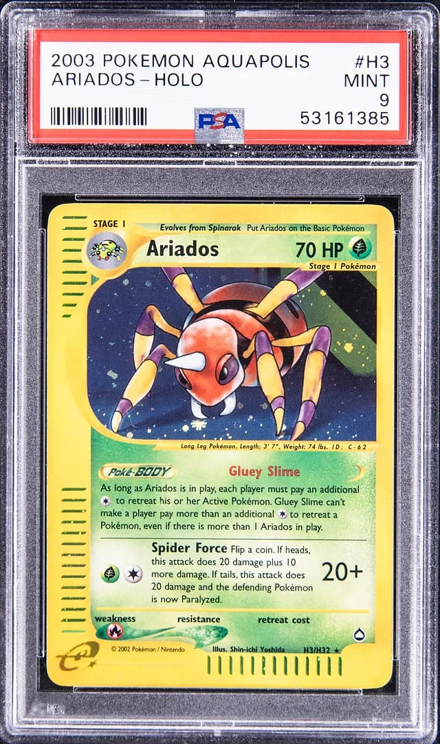 2003 Pokemon Aquapolis Holofoil Ariados #H3 card image