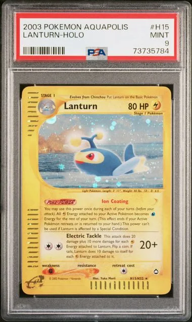 2003 Pokemon Aquapolis Holofoil Lanturn #H15 card image