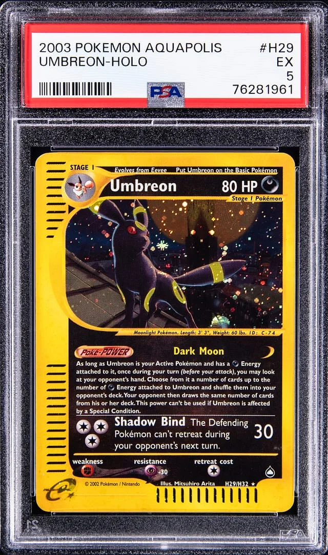 2003 Pokemon Aquapolis Holofoil Umbreon #H29 card image