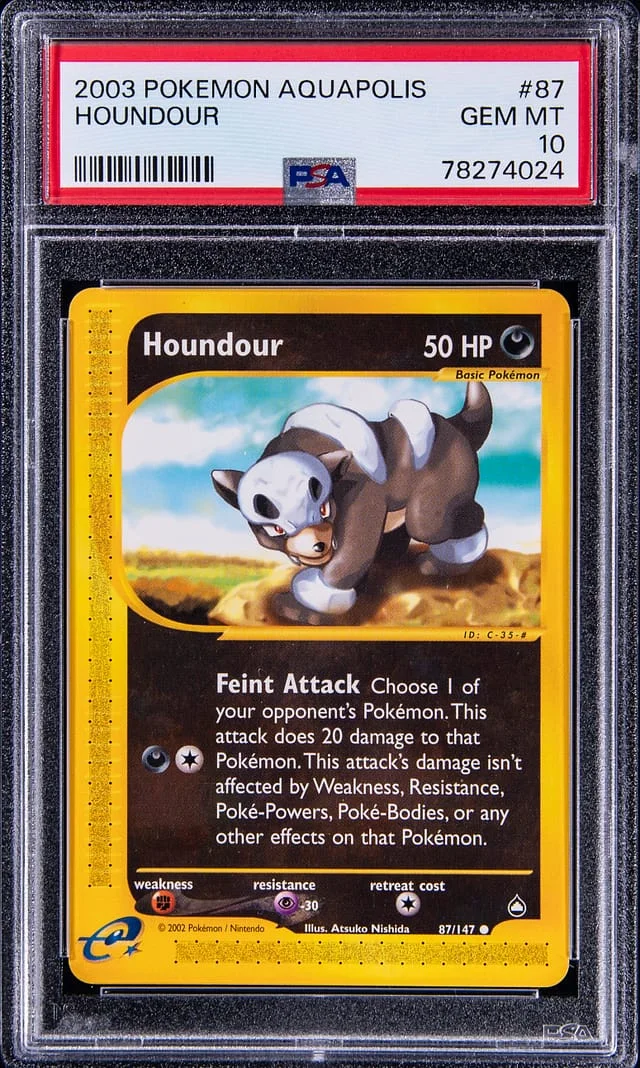 2003 Pokemon Aquapolis Houndour #87 card image
