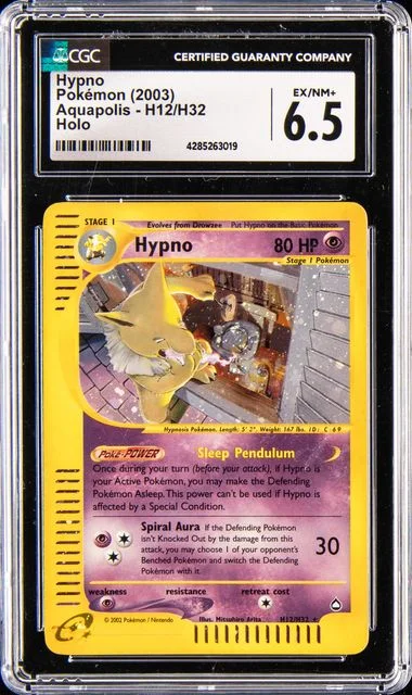 2003 Pokemon Aquapolis Hypno-Holo #H12 card image