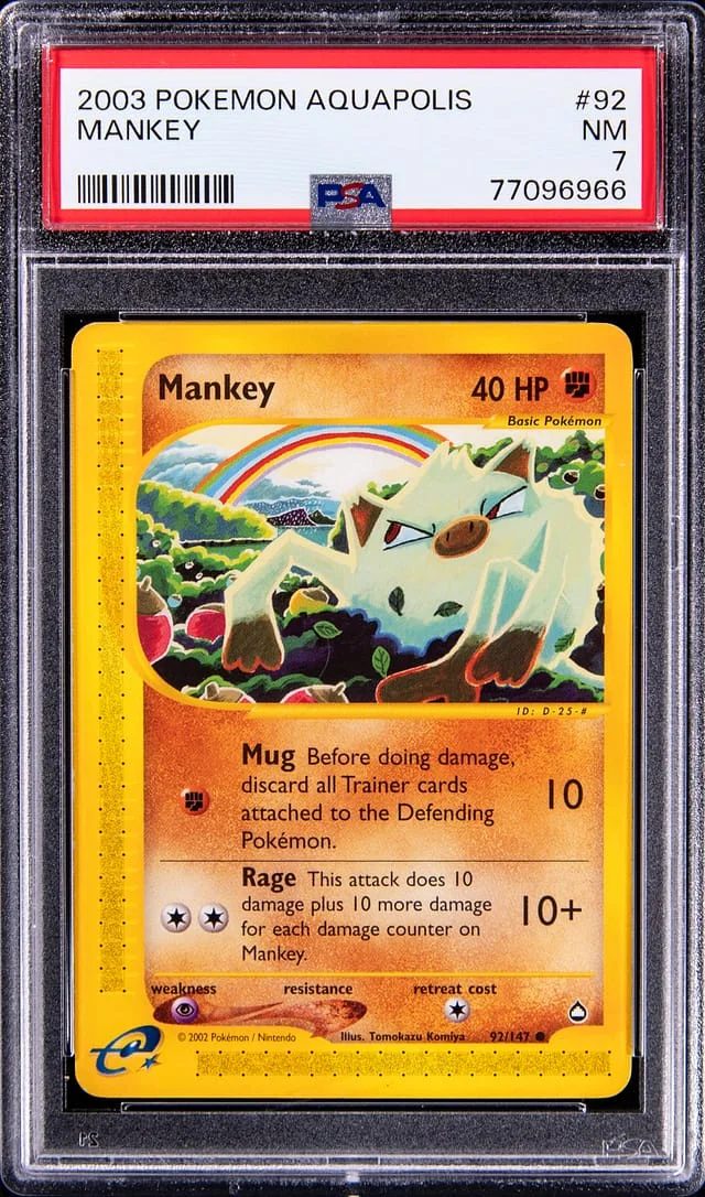2003 Pokemon Aquapolis Mankey #92 card image