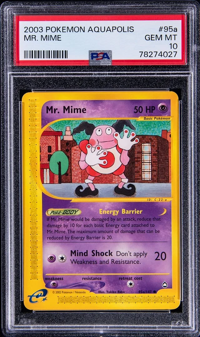 2003 Pokemon Aquapolis Mr. Mime #95a card image