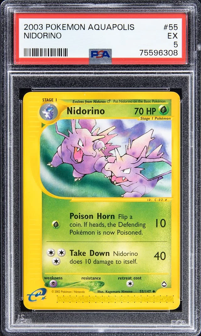 2003 Pokemon Aquapolis Nidorino #55 card image