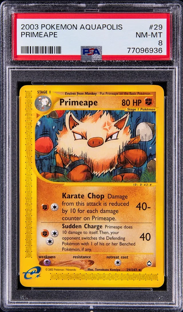 2003 Pokemon Aquapolis Primeape #29 card image