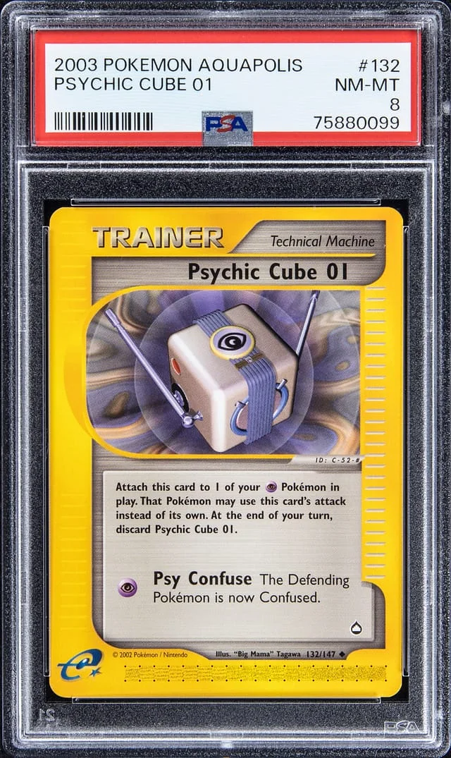 2003 Pokemon Aquapolis Psychic Cube 01 #132 card image