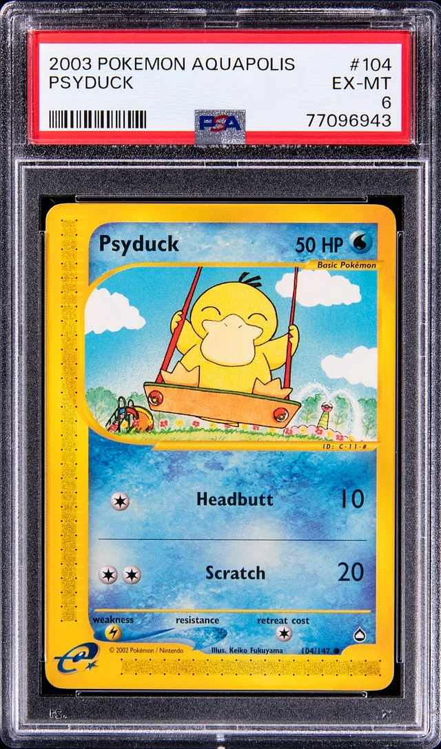 2003 Pokemon Aquapolis Psyduck #104 card image