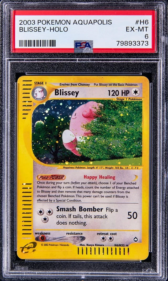 2003 Pokemon Aquapolis Rare Holofoil Blissey #H6 card image