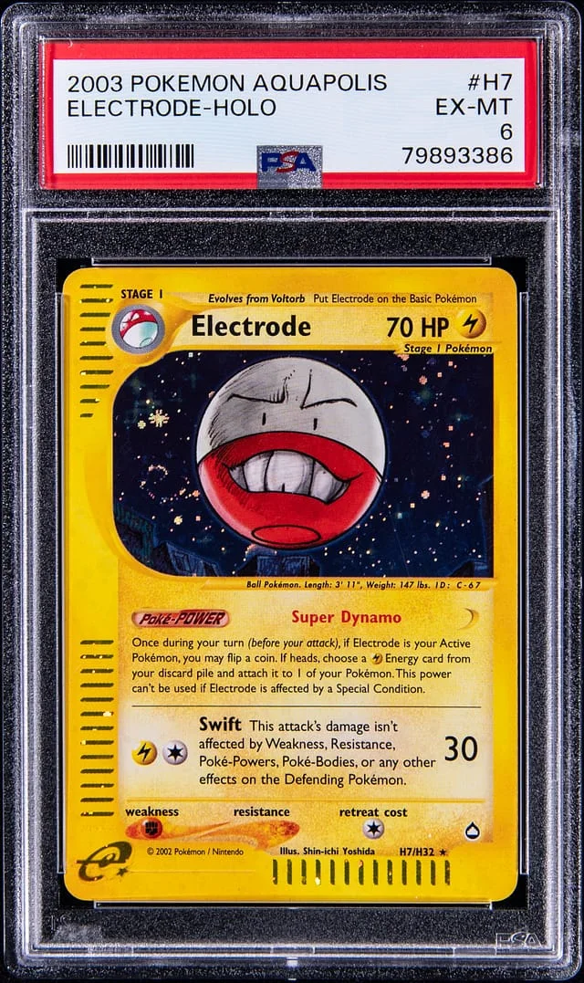 2003 Pokemon Aquapolis Rare Holofoil Electrode #H7 card image