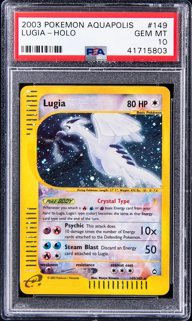 2003 Pokemon Aquapolis Rare Holofoil Lugia #149 card image
